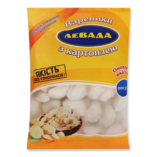 Вареники З Картоплею Заморожені Левада, м/у, 1кг