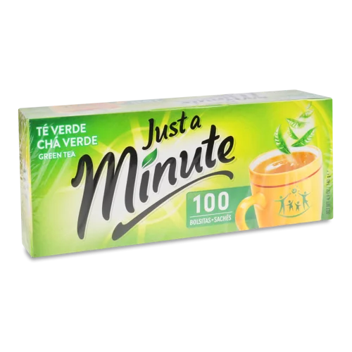 Зелений Чай Just a Minute, к/у 100 Пакетів по 1.4г