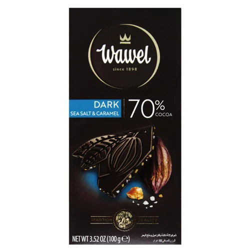 Шоколад чорний Wawel з морською сіллю та карамеллю 70% 100г