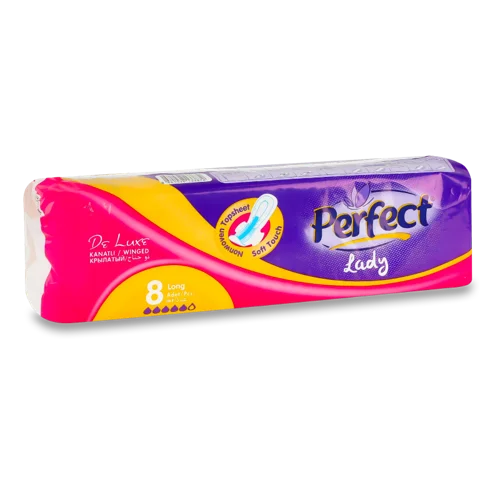 Гігієнічні Прокладки з Крильцями Long Lady Perfect, Вищий Ґатунок, 8 шт