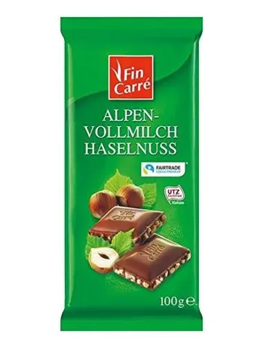 Шоколад Fin Carre молочний з подрібненим горіхом 100г