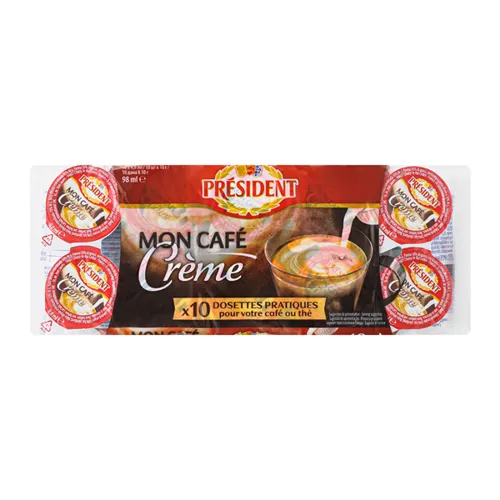 Вершки President порційні 10%, 10*10г