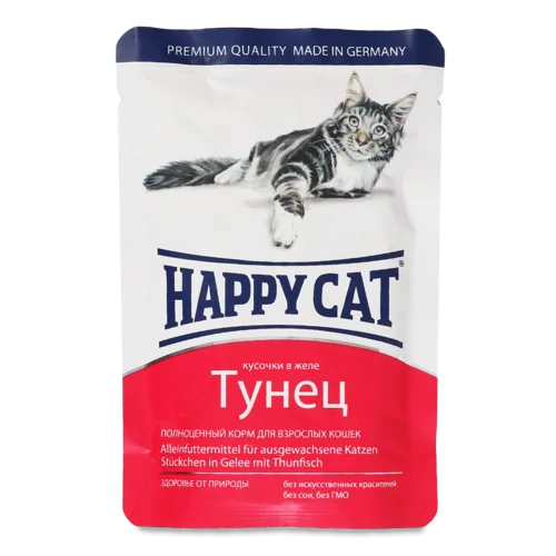 Корм Для Котів Happy Cat З Тунецьом В Желе, В/ґ, 85 г