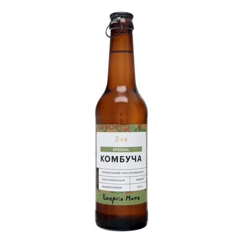Напій безалкогольний слабогазований на рослинній сировині Комбуча Енергія Мате Jiva 330мл