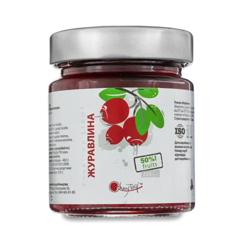 Конфітюр Журавлина, Вищого Ґатунку, С/Б 225г