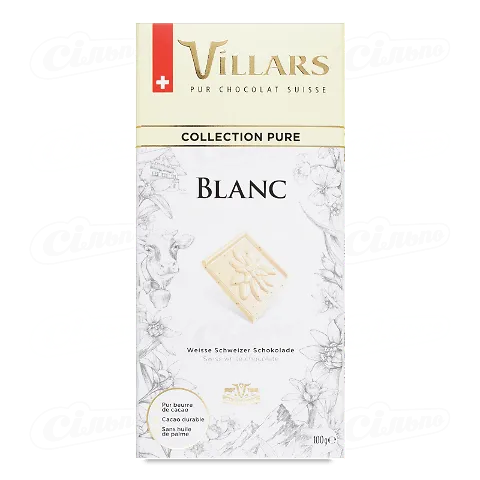 Шоколад білий Villars з ваніллю, 100г