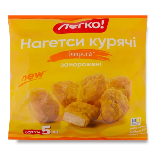 Курячі Нагетси Tempura В/ґ, Заморожені, Легко! 400г