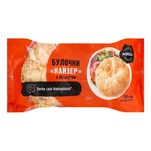 Булочки з кунжутом Кайзер Agrola м/у 2х55г