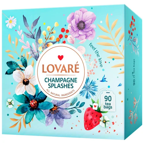 Чай чорний та зелений Lovare Бризки шампанського 2г*90шт