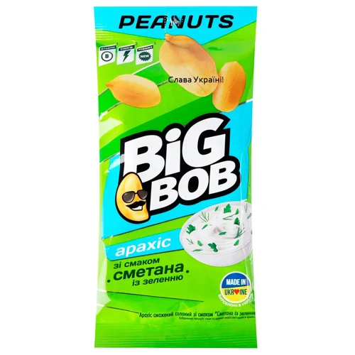 Арахіс Big Bob Сметана із зеленню солоний 60г