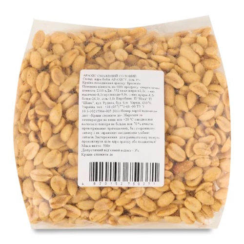 Арахіс Смажений Солоний Вищого Ґатунку П Ніка, 500г
