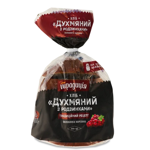 Хліб Духмяний З Родзин Вищого Ґатунку, Упаковка 350Г, Традиція