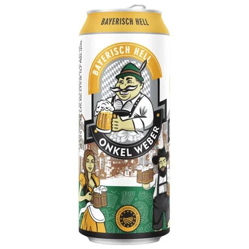 Пиво Onkel Weber Bayerisch Hell світле 5,4% 0,5л