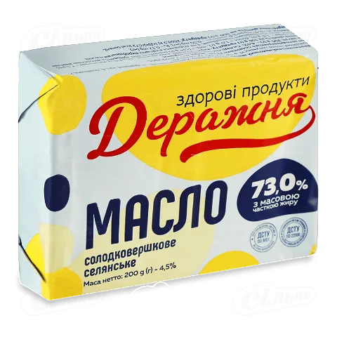 Масло солодковершкове «Деражня» «Селянське» 73%, 200г