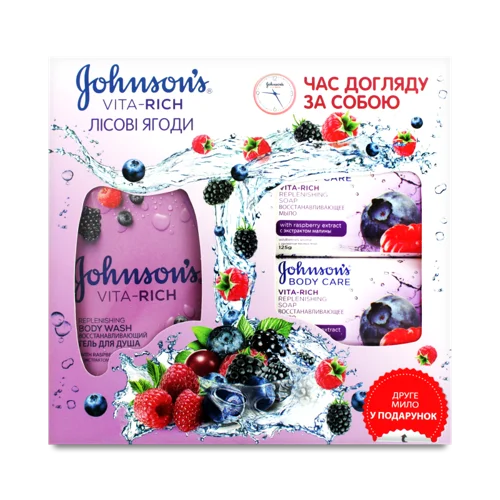 Дитячий Гель для Тіла Johnson's Body Care Vita Rich Лесні Ягоди, мыло, в/к, 250 мл