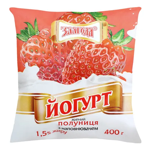 Йогурт 1.5% Полуниця Злагода м/у 400г