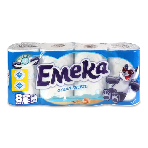 Туалетний Папір 3-Шаровий Ocean Breeze Emeka, 8шт