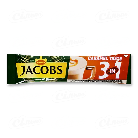 Напій кавовий «Jacobs Caramel Taste» 3в1 розчинний 16,9г