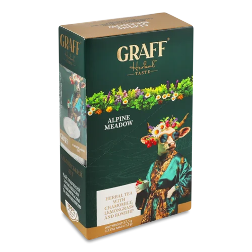 Чай Трав'яний З Ромашкою, Лемонграсом Та Шипшиною, Альпійський Луг, к/у 15х2.5г