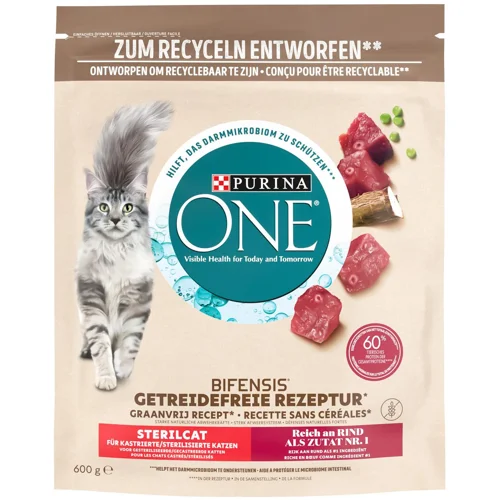 Корм сухий Purina One Sterilcat беззерновий з яловичиною для стерилізованих котів 600г