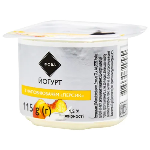 Йогурт Rioba з наповнювачем Персик 1,5% 115г