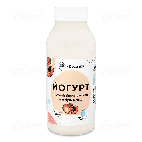 Йогурт «Лавка традицій» «КозаЧка» Абрикос питний безлактозний 3,4%, 300г