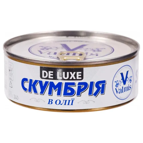 Скумбрія Valmis натуральна в олії 240г