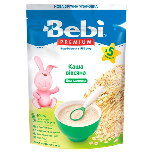 Каша вівсяна Bebi безмолочна для дітей з 5-ти місяців 200г