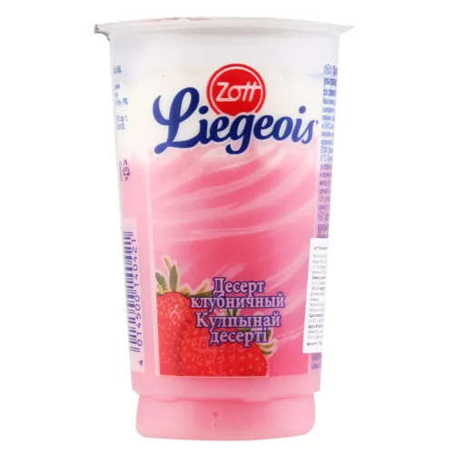 Десерт 2.4% молочний з вершковим мусом Полуничний Zott Liegeois 175г