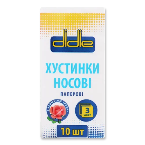 Хустинки Нос. Didie 10 шт. 3-шарові з Аром. Троянди, в/ґ