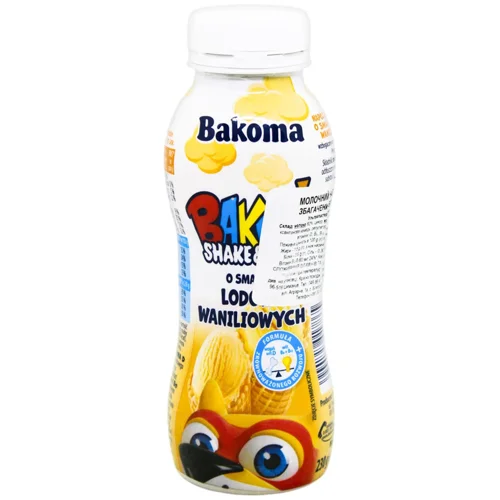 Напій молочний Bakoma Bakus Shake зі смаком ванілі 1,5% 230г