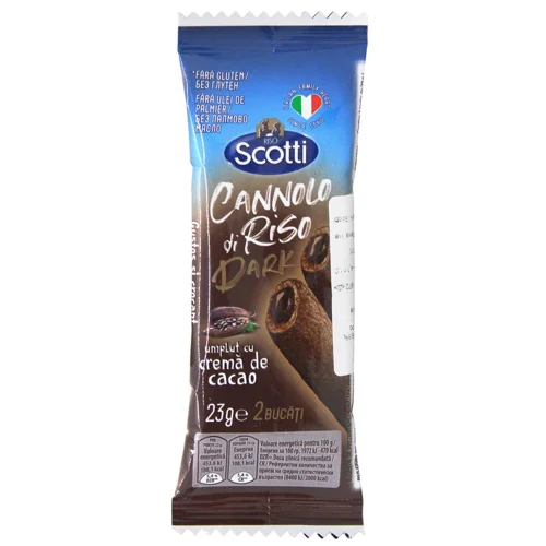 Снек Cannolo Riso Scotti рисовий з начинкою з темного шоколаду 23г