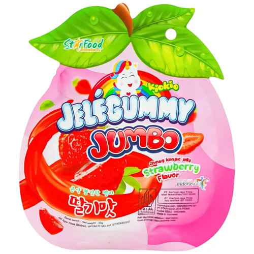 Цукерки Kiokio Jelegummy Jumbo Strawberry желейні 35г