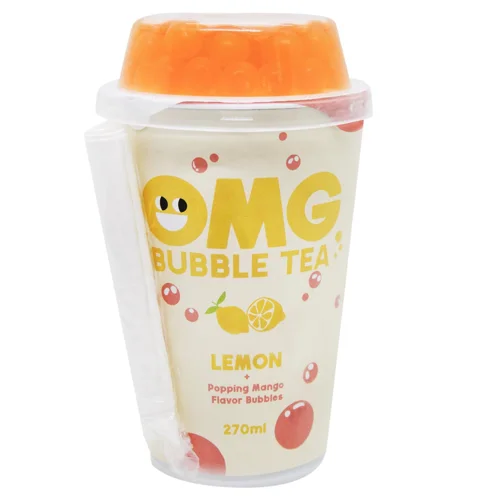 Чай холодний зелений OMG Bubble Tea лимон з кульками манго 270мл