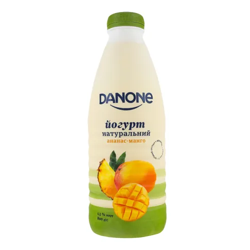 Йогурт 1.5% натуральний Ананас-манго Danone 800г