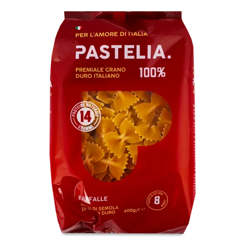 Вироби Макаронні Фігурні Група А Клас Екстра Бантики Pastelia, В/ґ, 400г