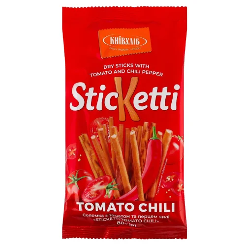 Соломка Київхліб Sticketti з томатом та перцем чилі 80г