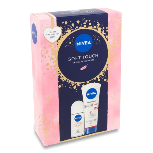 Косметичний Набір Антиперспірант Powder Touch 50мл + Крем для рук SOS 100мл Soft Touch Nivea, 1шт