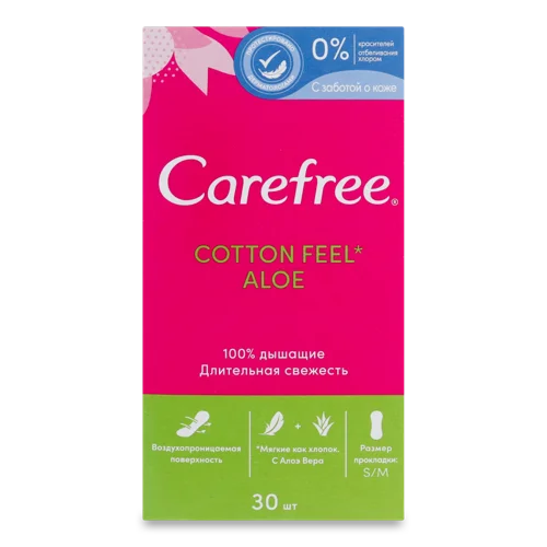 Щоденні Гігієнічні Прокладки Cotton Feel Aloe Carefree, 30 шт