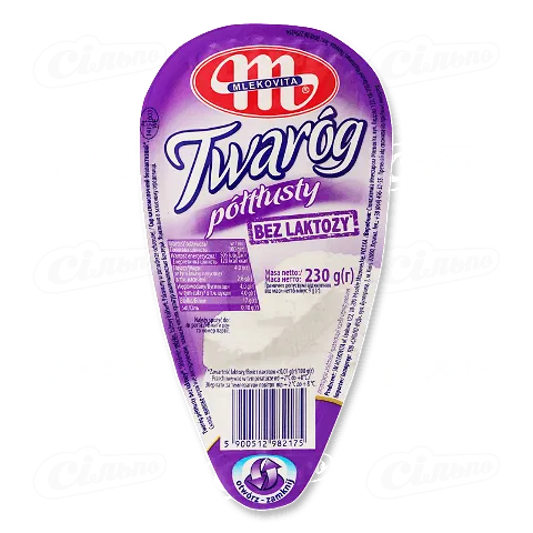 Сир Mlekovita без вмісту лактози кисломолочний 4%, 230г