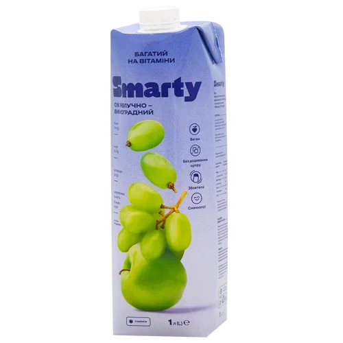 Сік Smarty Яблучно-виноградний 1л