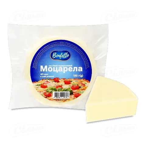 Сир Bonfetto Моцарела 45%, 180г