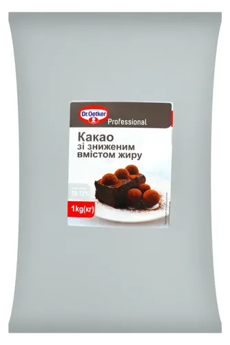 Какао 10-12% зі зниженим вмістом жиру Professional Dr.Oetker м/у 1кг