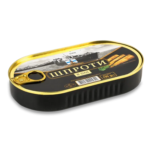 Шпроти В Олії Вищого Ґатунку, Залізна Банка, 190г