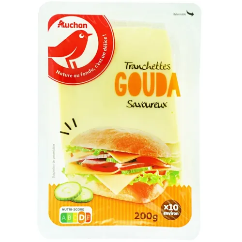 Сир Ашан Гауда пластини 29,9% 200г