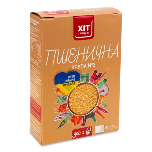 Крупа Пшенична Вищого Ґатунку, Картонна Упаковка, 4х75г