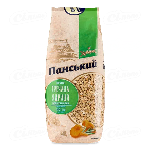 Крупа Хуторок Панський гречана ядриця непропарена, 450г