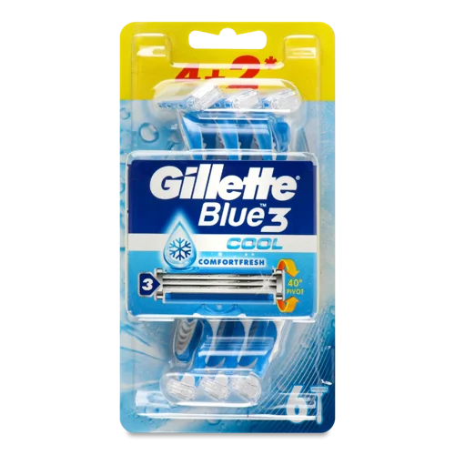 Гоління Одноразовий Станок Cool Blue 3 Gillette, 6 шт