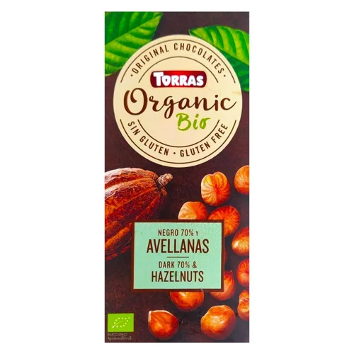 Шоколад чорний Torras Organic з фундуком 100г