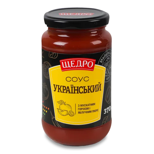 Соус З Мускатним Горіхом І Яблучним Пюре Пастеризований Український Щедро, скляна банка 370г